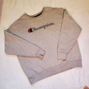 Champion heather gray crew neck sweatshirt
